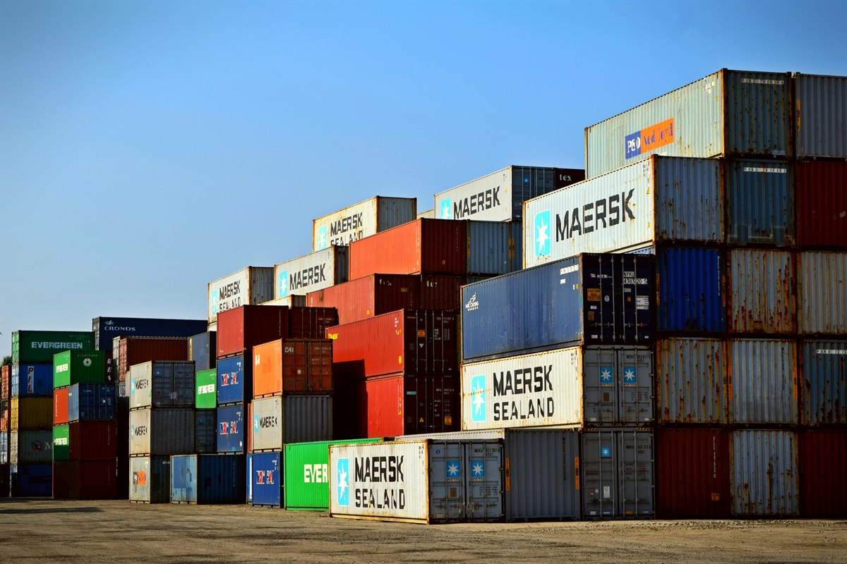 International cargo containers ready for trade